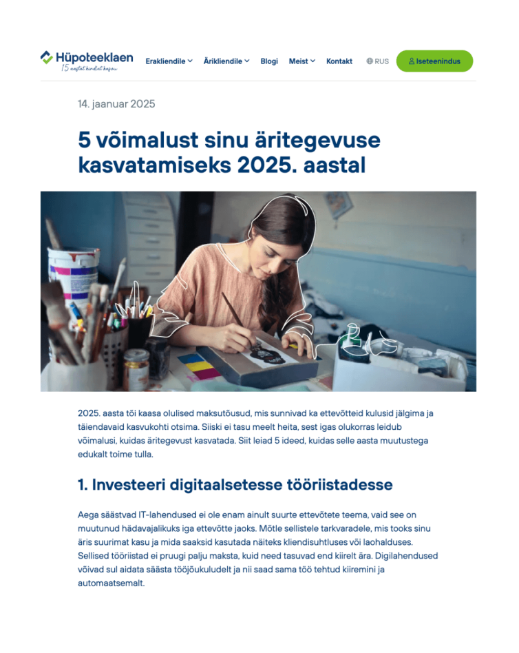 HÜPOTEEKLAENU ARTIKKEL KODULEHELE